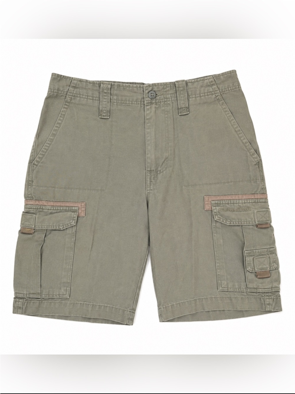 Guide Gear Men’s Olive 100% Cotton Cargo Shorts Size 30